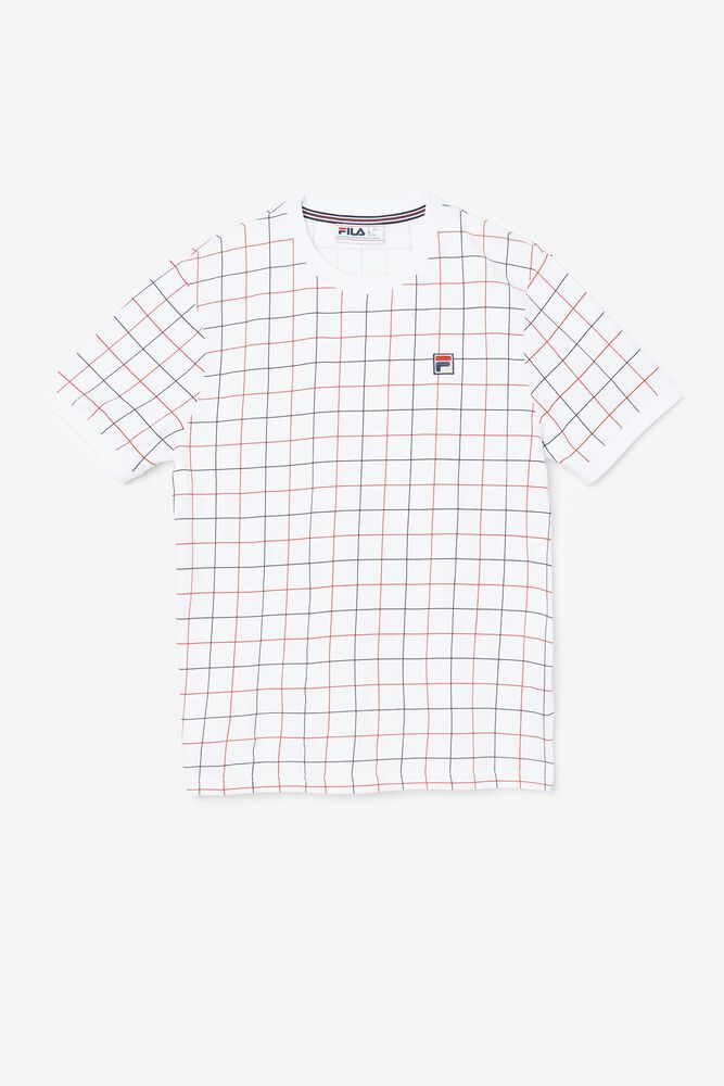 Fila T-Shirt Mens White - Casbian Crew - Philippines 6845297-HT